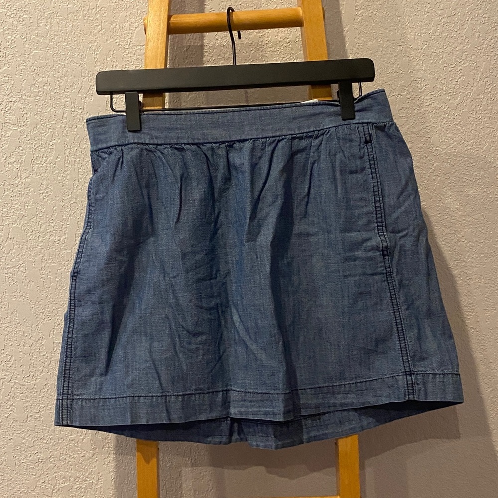 Chambray mini skirt